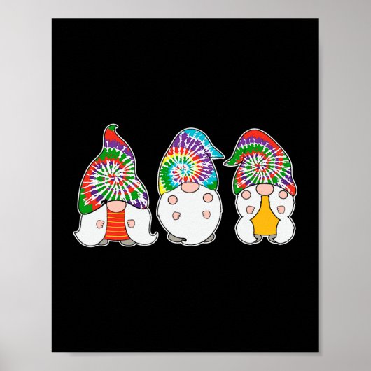 Drie Hippie Gnomen T - shirts Peace Gnome Funny Re Poster (Voorkant)