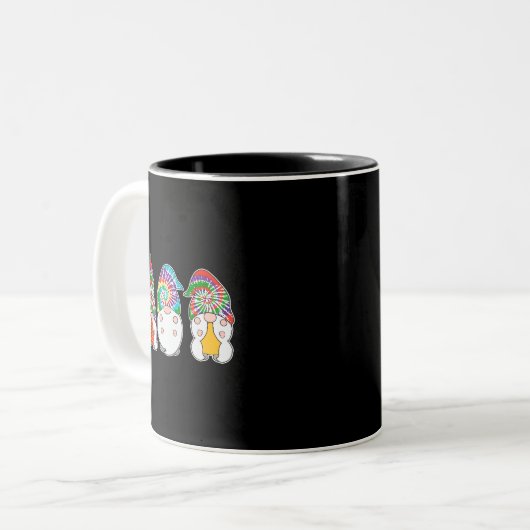 Drie Hippie Gnomen T - shirts Peace Gnome Funny Re Tweekleurige Koffiemok (Voorkant links)