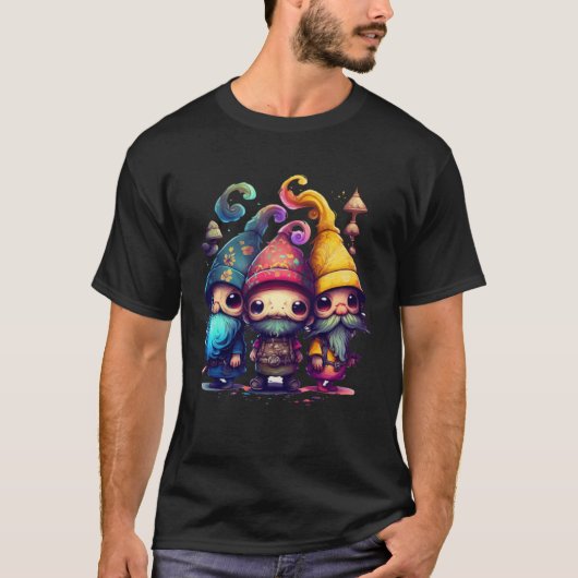 Drie Hippie Gnomen Vrede Gnoom Desisgn 2 T-shirt (Voorkant)