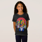 Drie Hippie Gnomes, Peace Gnome, Funny Retro Strop T-shirt (Voorkant volledig)