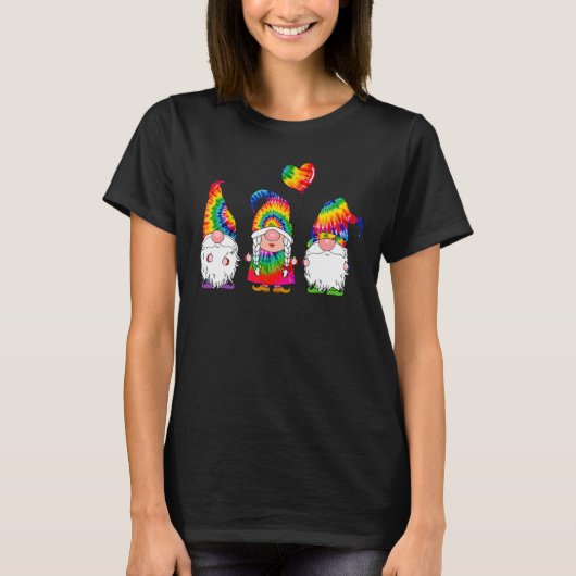 Drie Hippie Gnomes Tie Dye Pet Peace Gnome T-shirt (Voorkant)