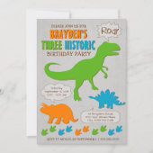 Drie historische dinosaurusNobeluitnodiging Kaart (Voorkant)