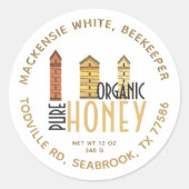 Drie Hives Organic Honey Label White (Voorkant)