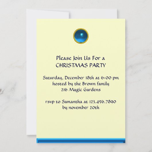 DRIE HOEK IN BLAUW, saffier, goudmetaal Kaart (Achterkant)