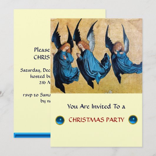 DRIE HOEK IN BLAUW, saffier, goudmetaal Kaart (Voorkant / Achterkant)