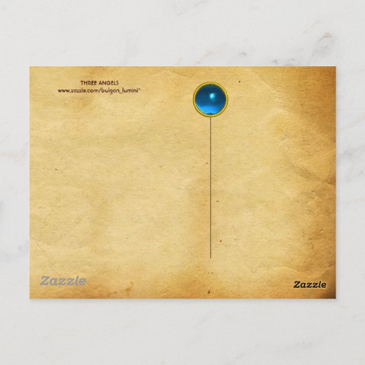 DRIE HOEKEN IN BLAUW BRIEFKAART (Achterkant)