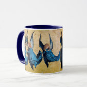 DRIE HOEKEN IN BLAUW MOK (Voorkant links)