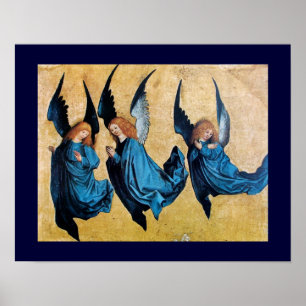 DRIE HOEKEN IN BLAUW POSTER