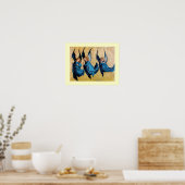 DRIE HOEKEN IN BLAUW POSTER (Keuken)