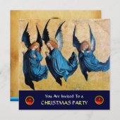 DRIE HOEKEN IN BLAUW, Rood papier, viltpapier Kaart (Voorkant / Achterkant)