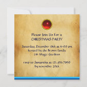 DRIE HOEKEN IN BLAUW, Rood papier, viltpapier Kaart (Achterkant)