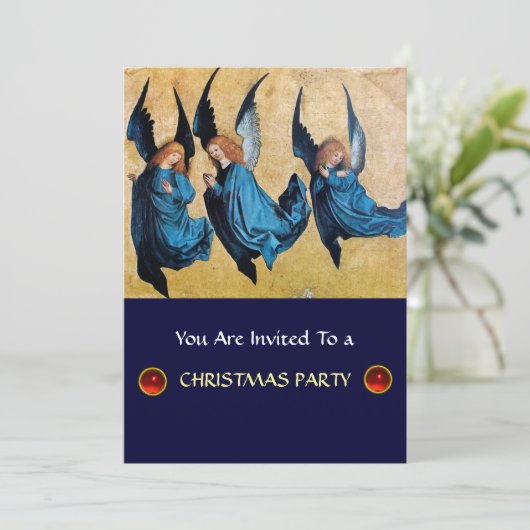 DRIE HOEKEN IN BLAUW, rood, viltpapier Kaart (Staand voorkant)