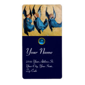 DRIE HOEKEN IN BLAUW, Sapphire Etiket (Voorkant)