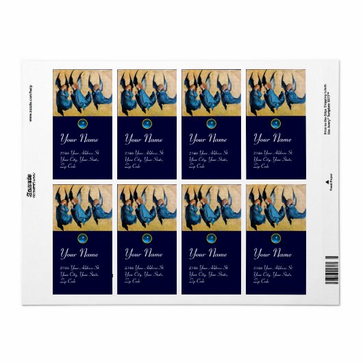 DRIE HOEKEN IN BLAUW, Sapphire Etiket (Full Sheet)