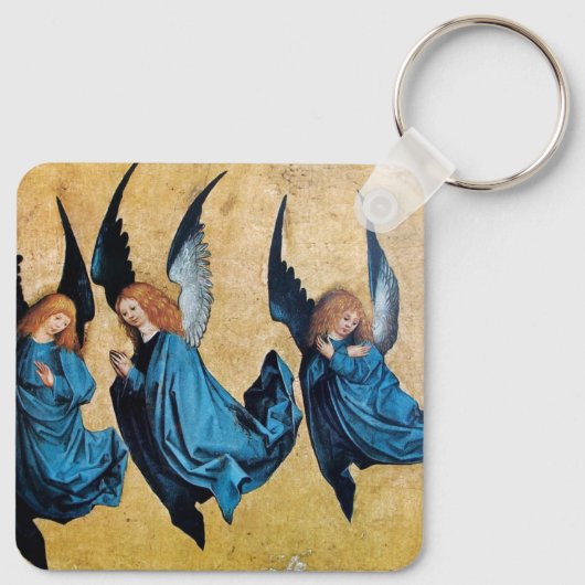 DRIE HOEKEN IN BLAUW SLEUTELHANGER (Achterkant)