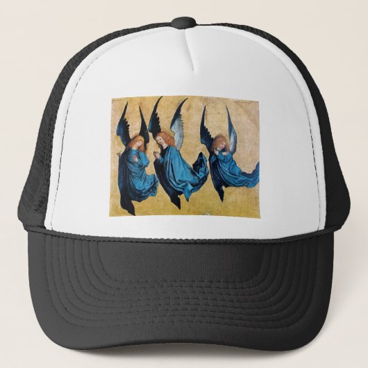 DRIE HOEKEN IN BLAUW TRUCKER PET (Voorkant)