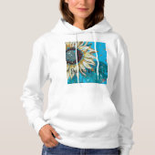 Drie hommels op een zonnebloem hoodie (Voorkant)