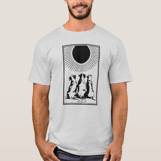 Drie Hond "Nacht" Eclipse 2024 T-shirt (Voorkant)