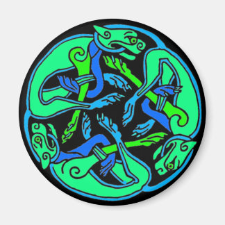 Drie honden Celtic Knot Magnet