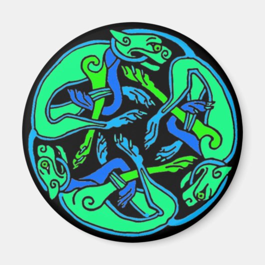 Drie honden Celtic Knot Magnet (Voorkant)