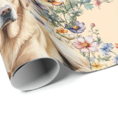Drie honden in bloemen naadloos  cadeaupapier (Rol Hoek)