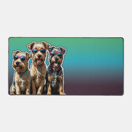 Drie honden met zonnebril Desk Mat