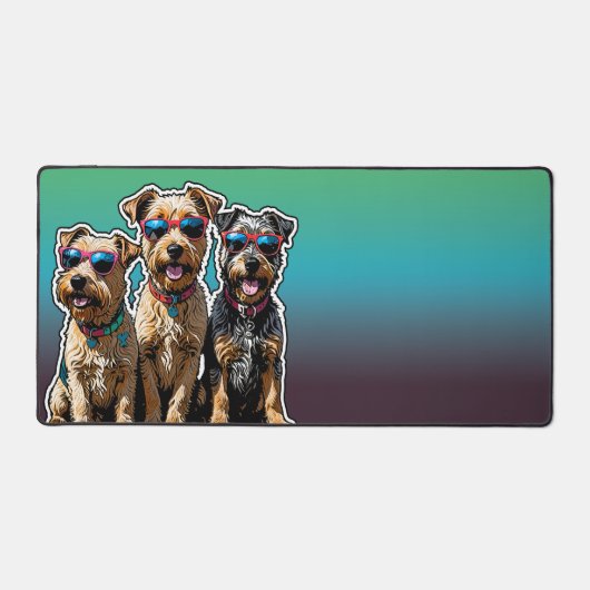 Drie honden met zonnebril Desk Mat (Voorkant)