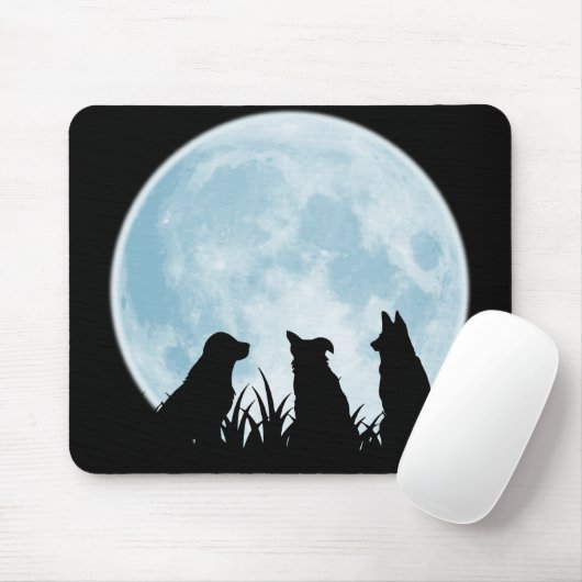 Drie honden 's nachts muismat (Met muis)