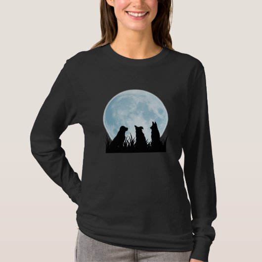 Drie honden 's nachts t-shirt (Voorkant)