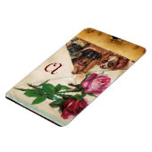 DRIE HONDSJES MET ROZEN  MONOGRAM MAGNEET (Linkerzijde)