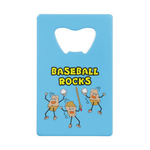 Drie honkbal stenen creditkaart flessenopener