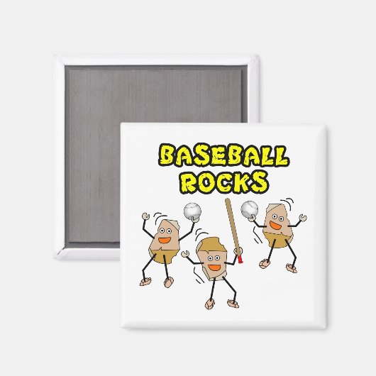 Drie honkbal stenen magneet (Voorkant / Achterkant)