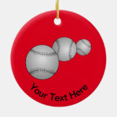 Drie honkballen keramisch ornament (Achterkant)