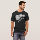 Drie honkballen t-shirt (Voorkant volledig)