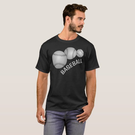 Drie honkballen t-shirt (Voorkant volledig)