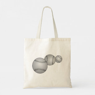 Drie honkballen tote bag