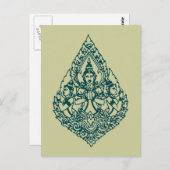 DRIE HOOFDBUDDHA PRAYLAO, THAI EN CAMBODIA BRIEFKAART (Voorkant / Achterkant)