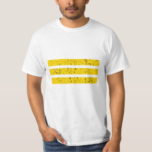 Drie horizontale strepen Vintage Yin-Yang-symboo T-shirt