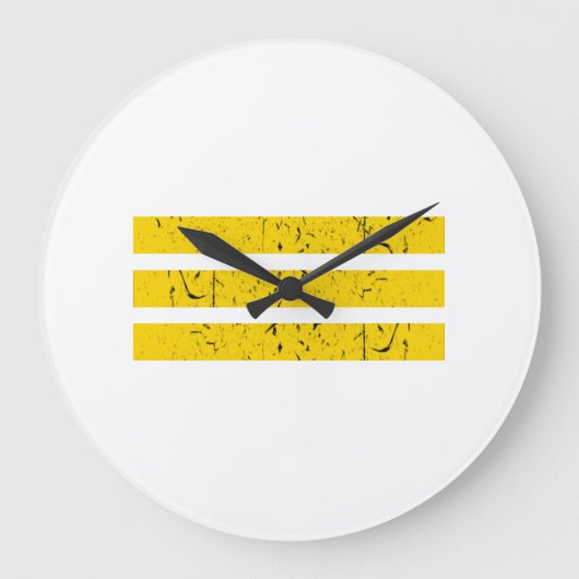 Drie horizontale strepen | Yin-Yang-symbool Grote Klok (Voorkant)