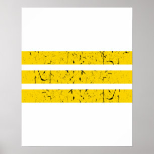 Drie horizontale strepen Yin-Yang-symbool Poster