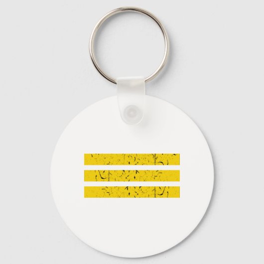 Drie horizontale strepen | Yin-Yang-symbool Sleutelhanger (Voorkant)