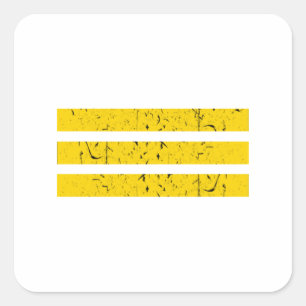 Drie horizontale strepen Yin-Yang-symbool Vierkante Sticker