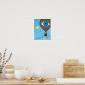 Drie Hot Air-luchtballonnen Beeld van de Liefde-Po Poster (Keuken)