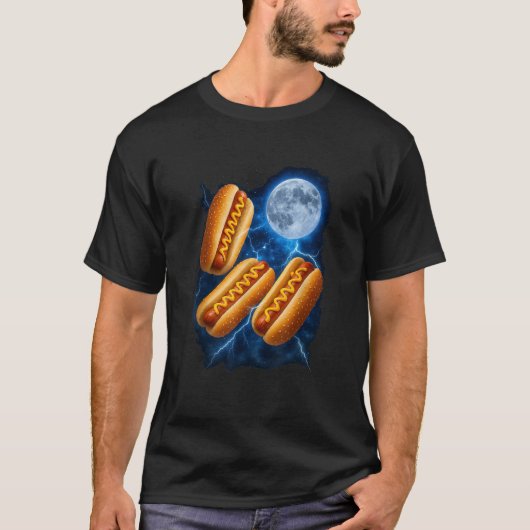 Drie Hot Dogs Glizzy Maan Huilend Grappig Meme T-shirt (Voorkant)