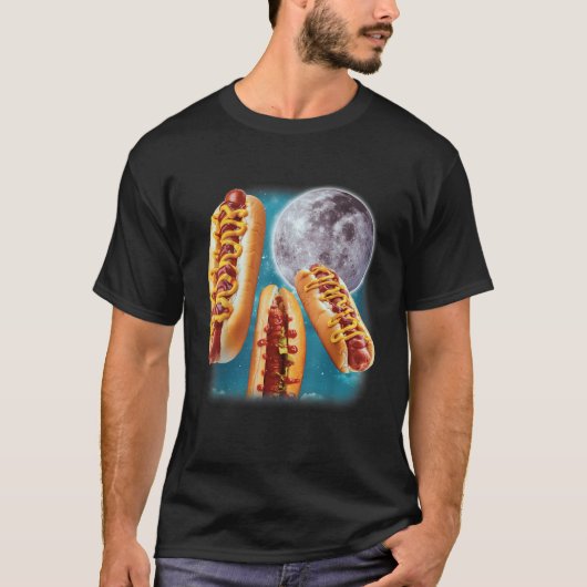 Drie Hot Dogs Glizzy Maan Huilend Grappig Meme T-shirt (Voorkant)