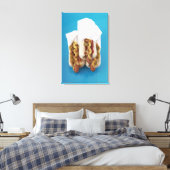 Drie hotdogs in bundels canvas afdruk (Insitu (Slaapkamer))