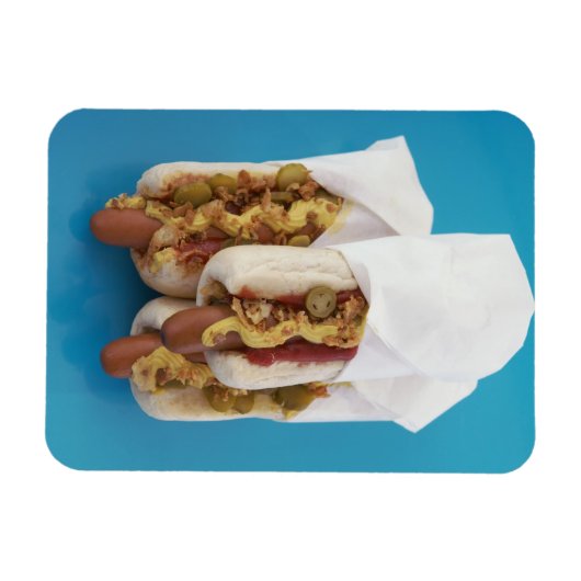 Drie hotdogs in bundels magneet (Horizontaal)