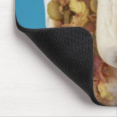 Drie hotdogs in bundels muismat (Hoek)