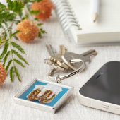 Drie hotdogs in bundels sleutelhanger (Zijkant)