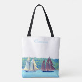 drie houten schoenenzeilen tote bag (Achterkant)
